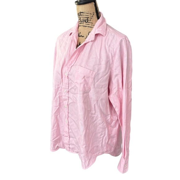 Frank & Eileen Eileen Button Up Shirt Italian Cashmere Touch Pink Size Small - Picture 2 of 9